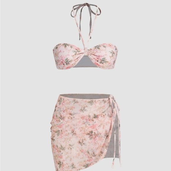 Cider Other - Cider Floral Bikini Set - Pink and Green